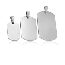 Glossy Stainless Steel Military Name Tag