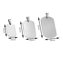 Glossy Stainless Steel Military Name Tag