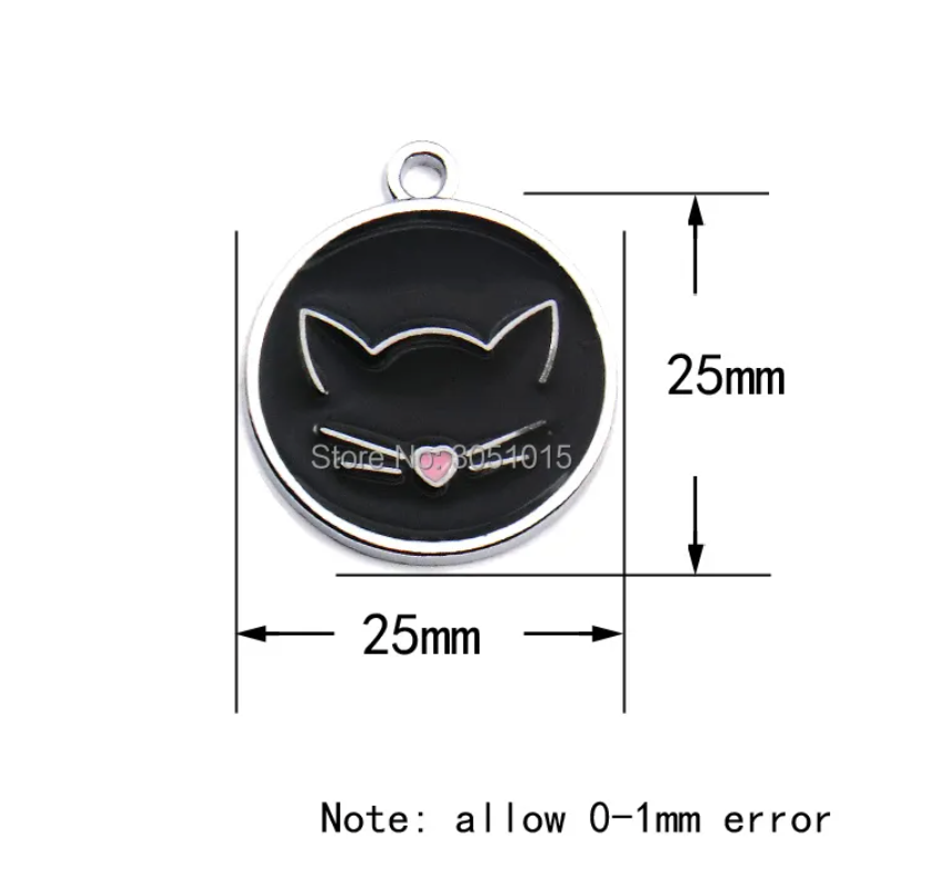 Round Cat Face Tag