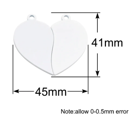 Broken Heart Mirror Stainless Steel Pendant