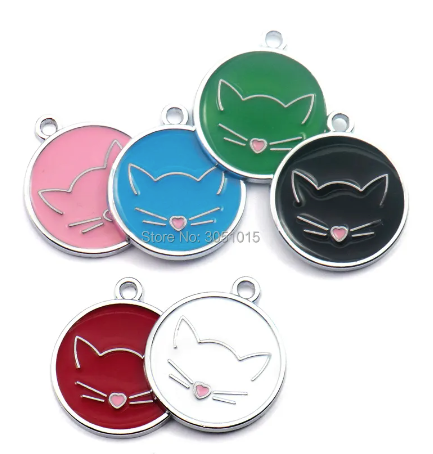 Round Cat Face Tag