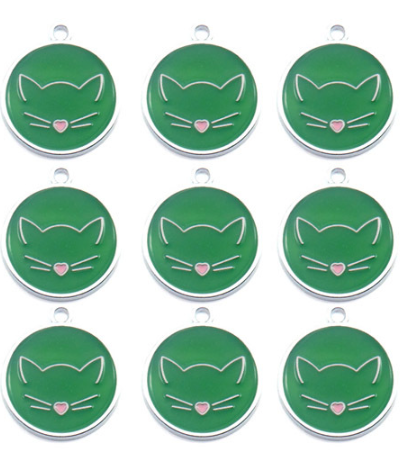 Round Cat Face Tag