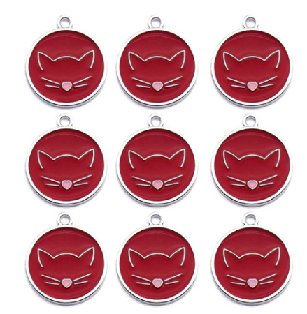 Round Cat Face Tag