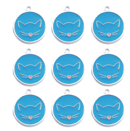 Round Cat Face Tag