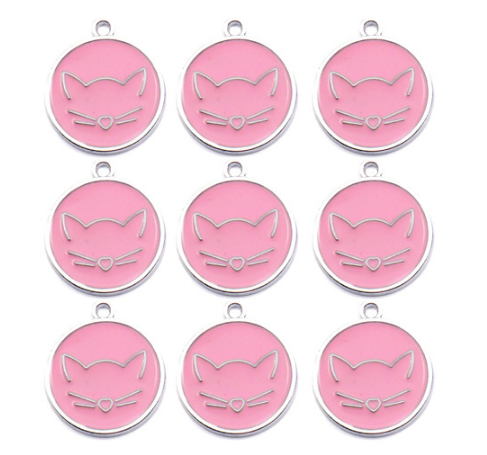 Round Cat Face Tag