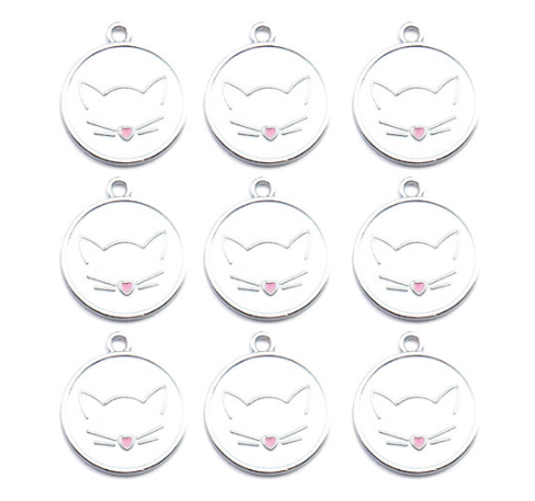 Round Cat Face Tag