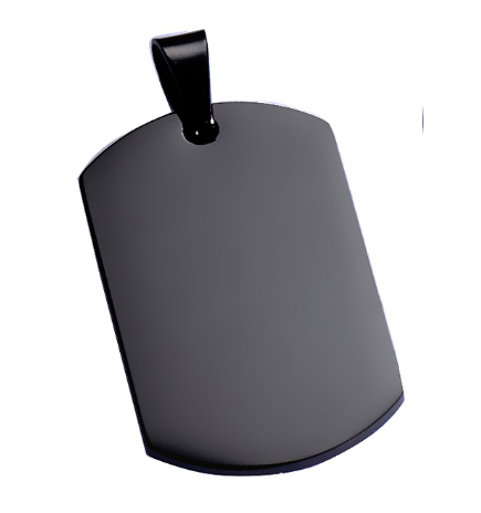 Black Matt Stainless Steel Military Name Tag