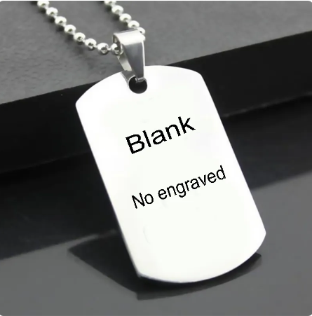 Glossy Stainless Steel Military Name Tag